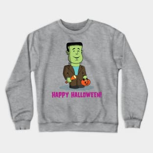 Cute Kid's - The Boo Crew - Cartoon Monsters - Trick or Treat Frankie Crewneck Sweatshirt